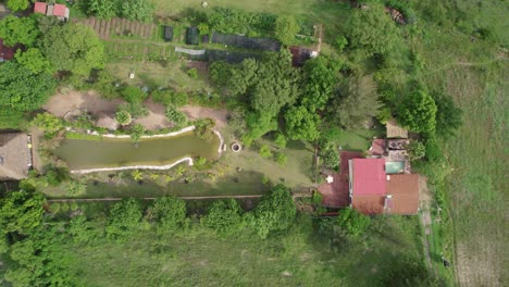 Bird-eye-aerial-over-picturesque-small-residential-settlement-Etla-in-Mexico