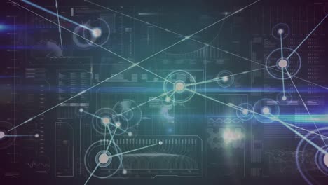 animation of connections and data processing on digital screen