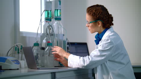 scientist working with equipment in modern lab. scientific research