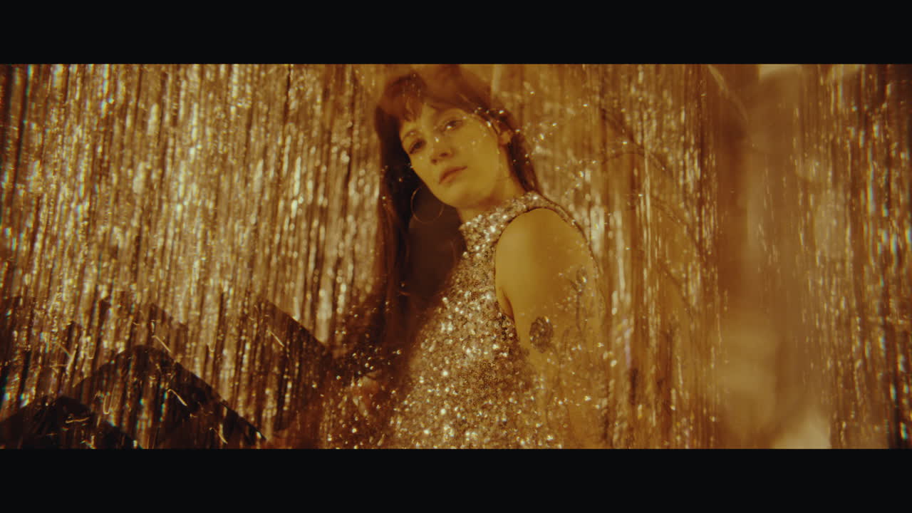 Glamorous Woman in a Glittering Dress