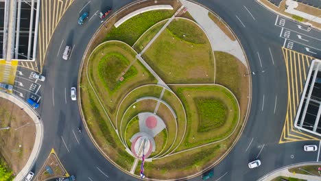 san jose, costa rica - february 28, 2023 - rotonda de la bandera roundabout in san pedro