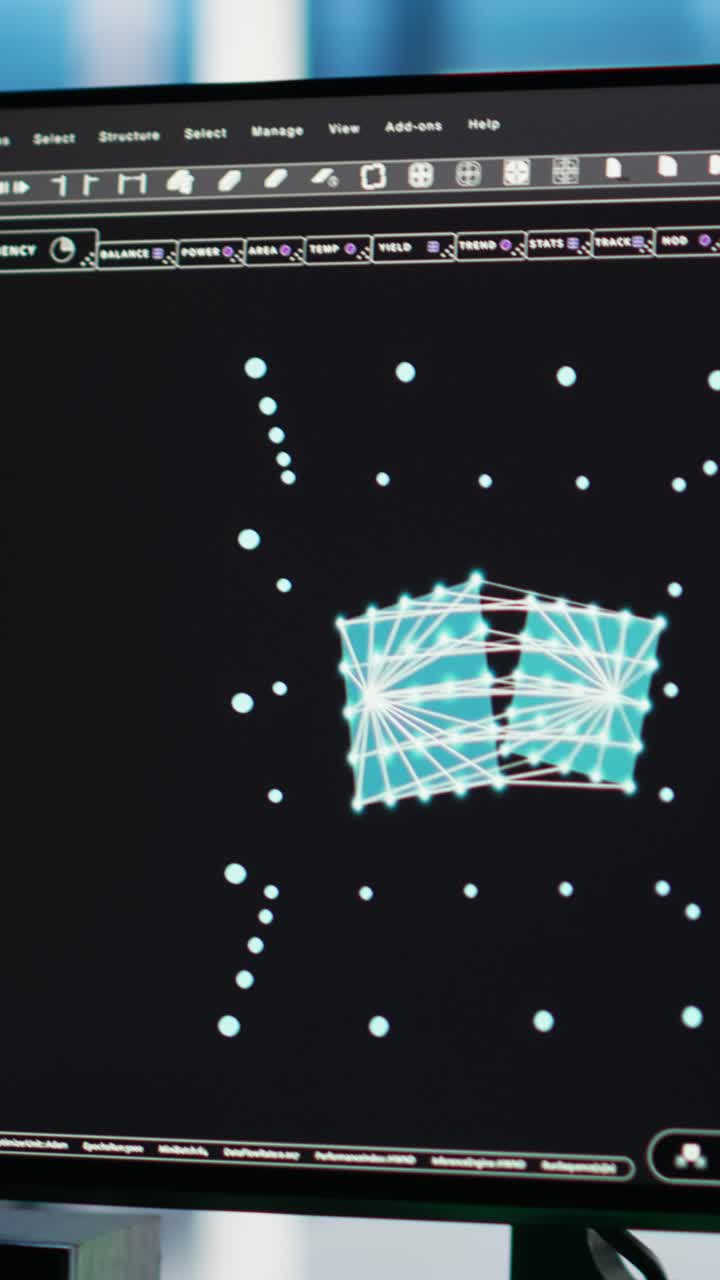 Vertical Video Data Center Computer Systems Controlling Network Resources, Closeup