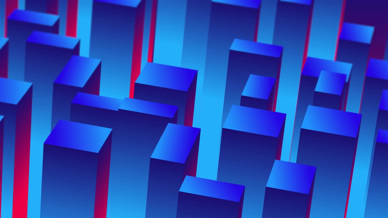 Abstract 3d isometric block cube blue background