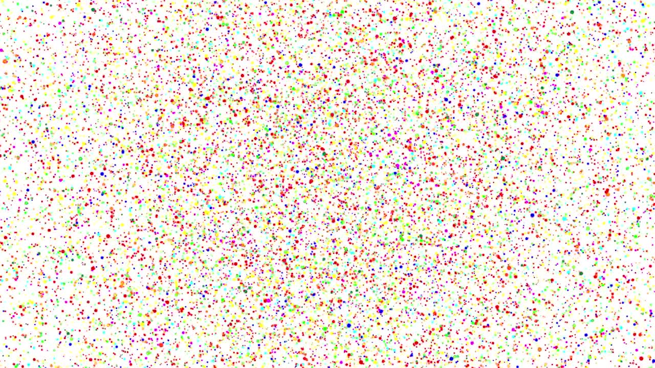 4K Animation of rainbow multi color powder or dust circle explosion from center on beautiful white background. Fade away all background. Motion graphic and animation wallpaper.