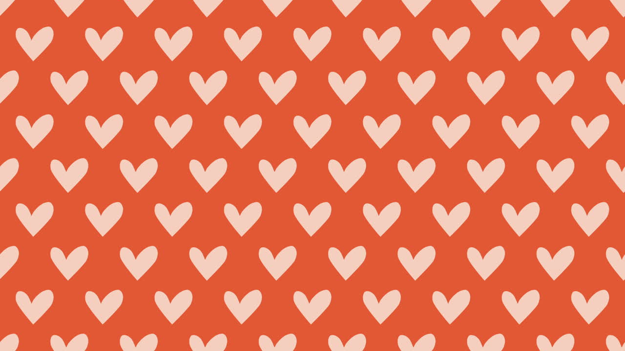 White romantic hearts pattern on fashion orange gradient
