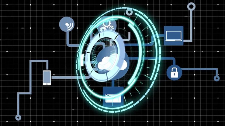 Animation of scope scanning over media icons