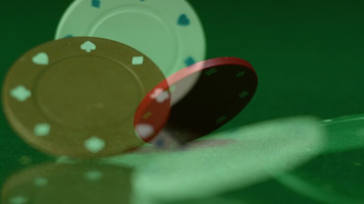 Poker chip thrown on table
