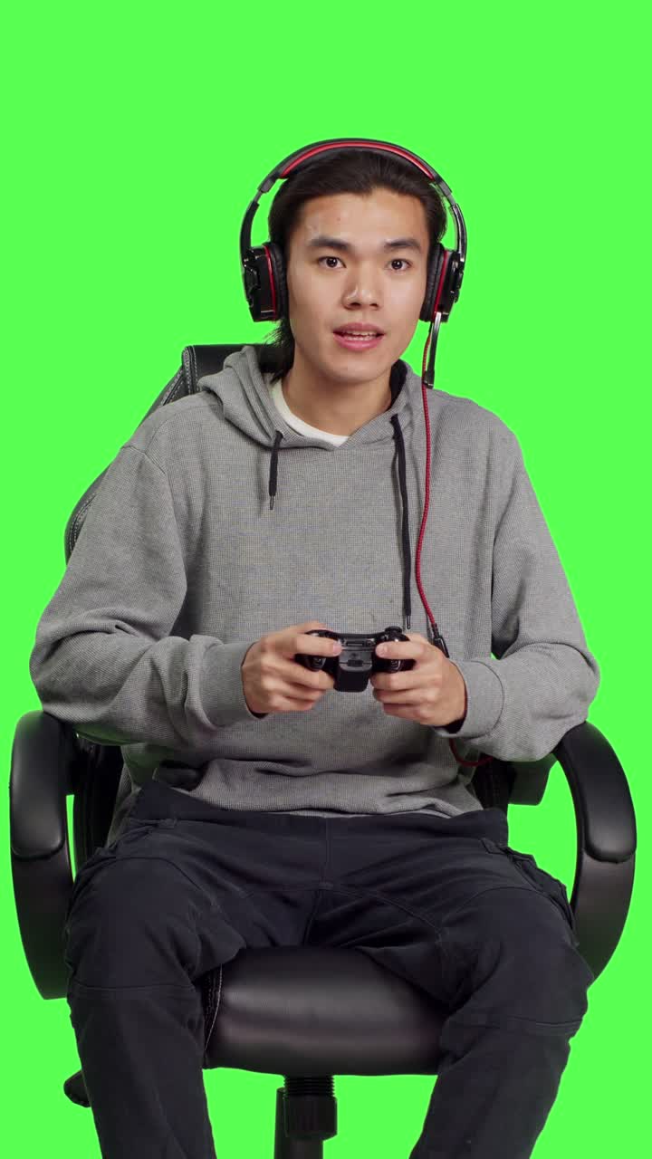 Front view of person having fun with challenge