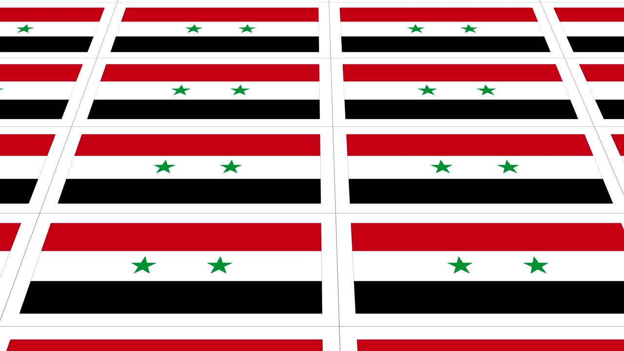 Postcards with Syria national flag looped