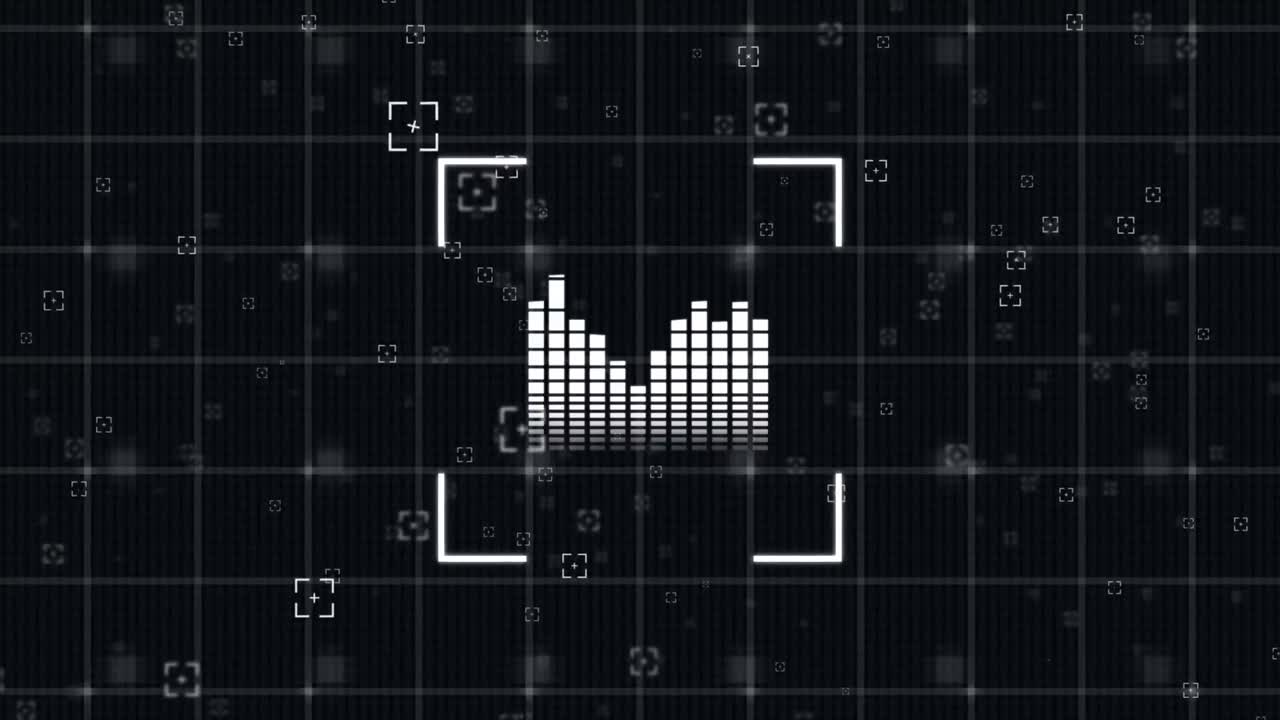 Animation of squares and columns moving on black background