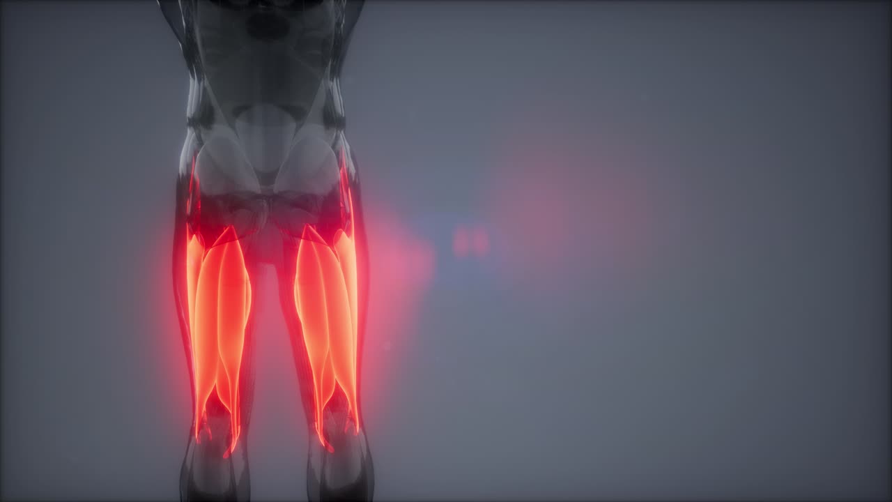 músculos del muslo - mapa de anatomía muscular visible