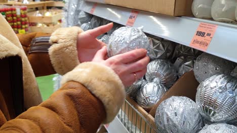 Selection-and-Shopping-in-the-store-for-Christmas-decorations-for-the-Christmas-tree.