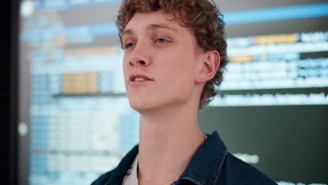 young man giving a presentation