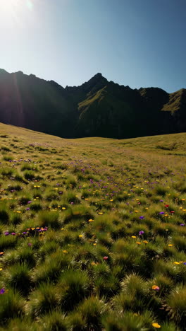 mountain meadow with colorful wildflowers