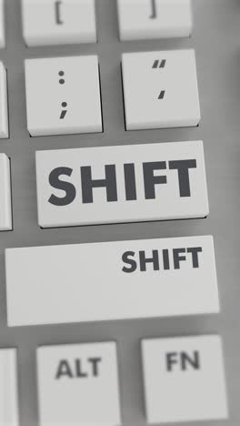 shift button pressing on keyboard vertical video