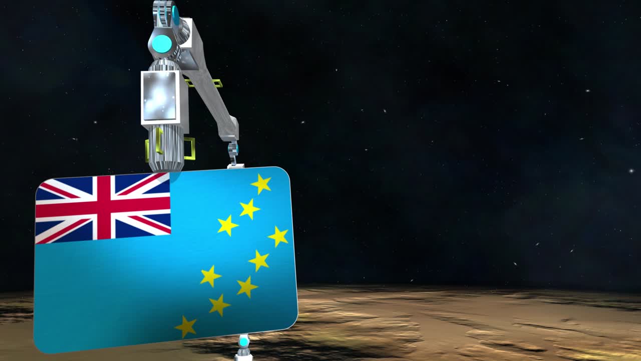 투발루의 국기판이 지구에서 발굴되었습니다.