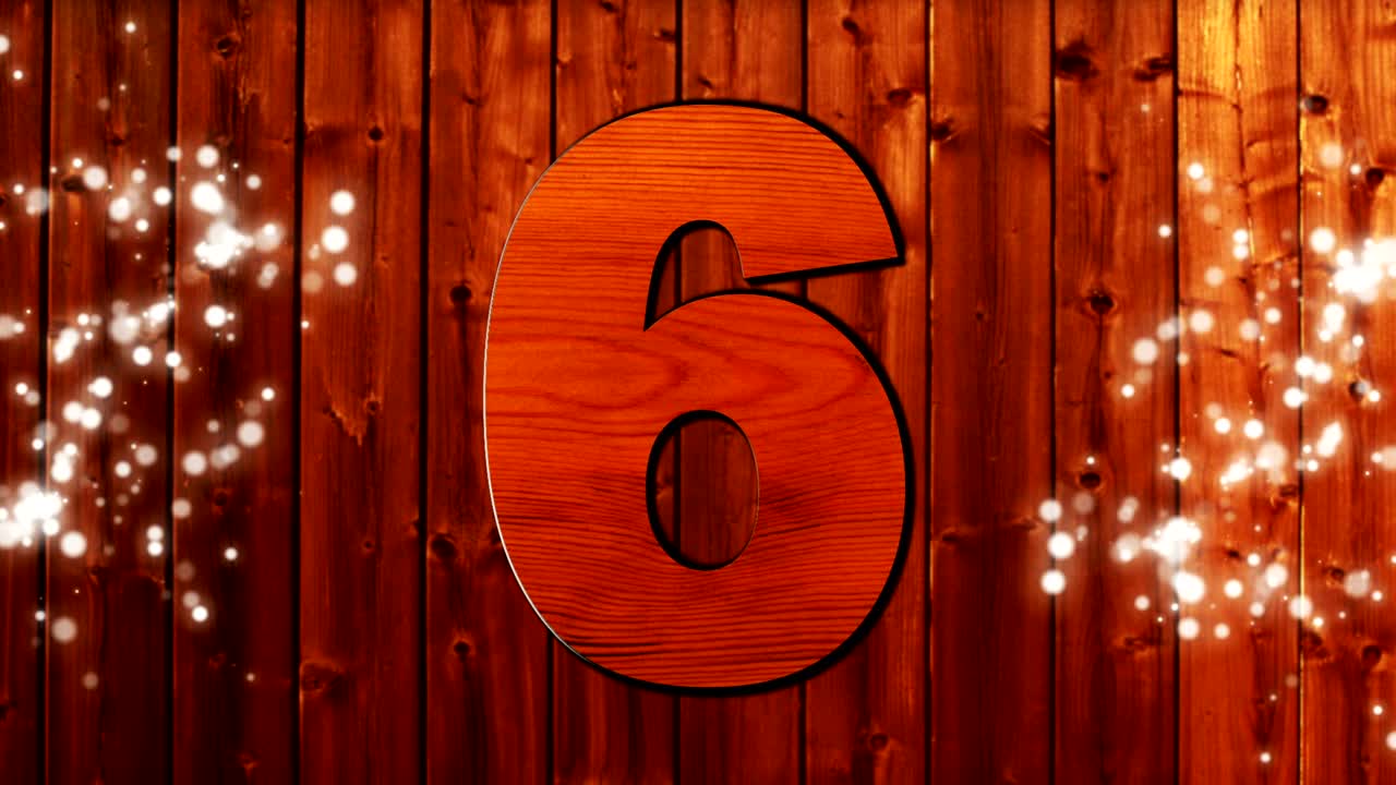 cuenta atrás y animación de puerta de madera, renderización, fondo, bucle