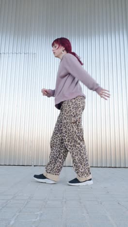 young urban dancer performing energetic street dance routine