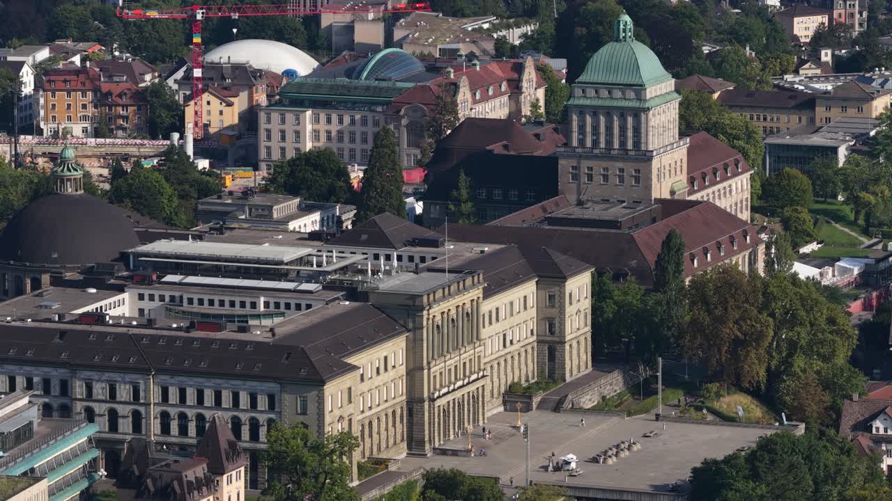 Zurich, university, Switzerland, aerial drone video