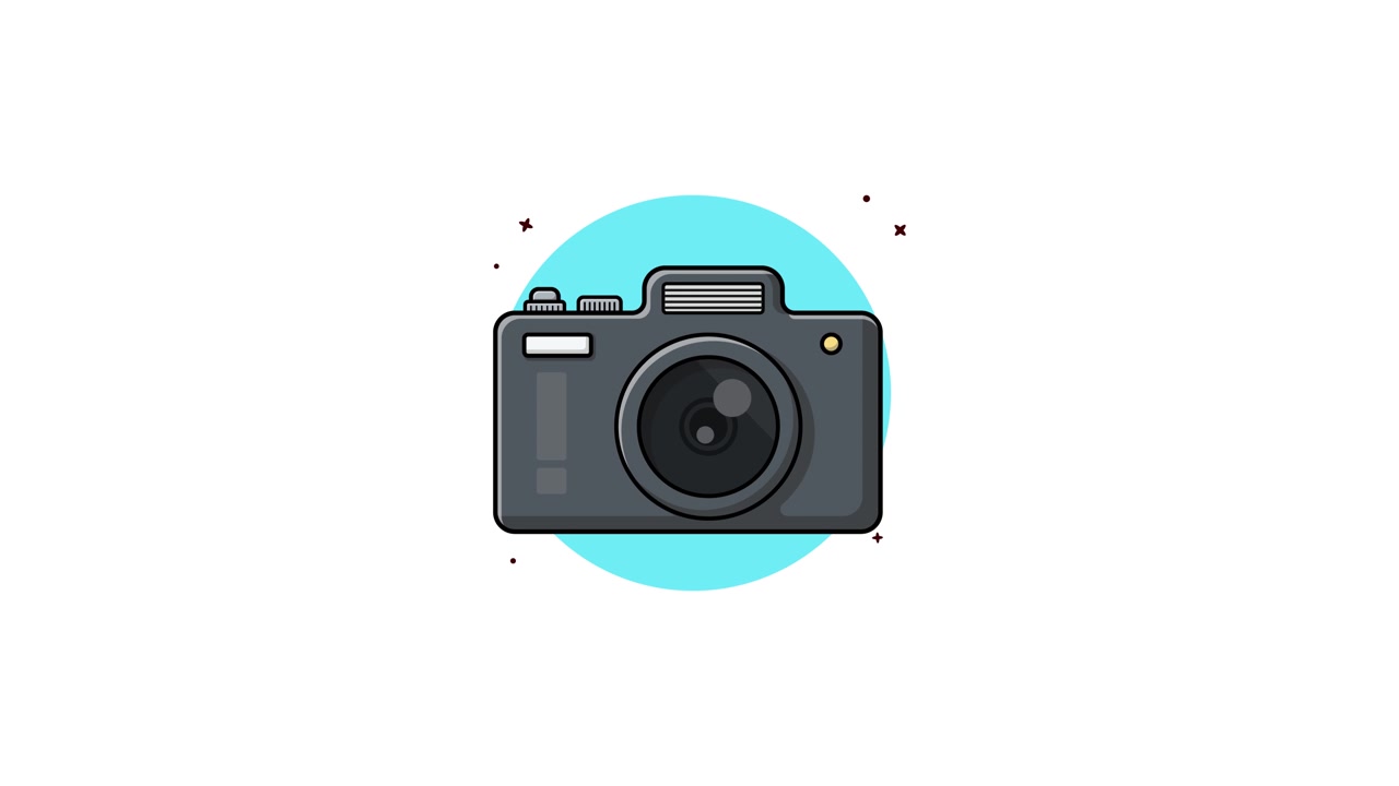 Animated Digital Camera Illustration Icon