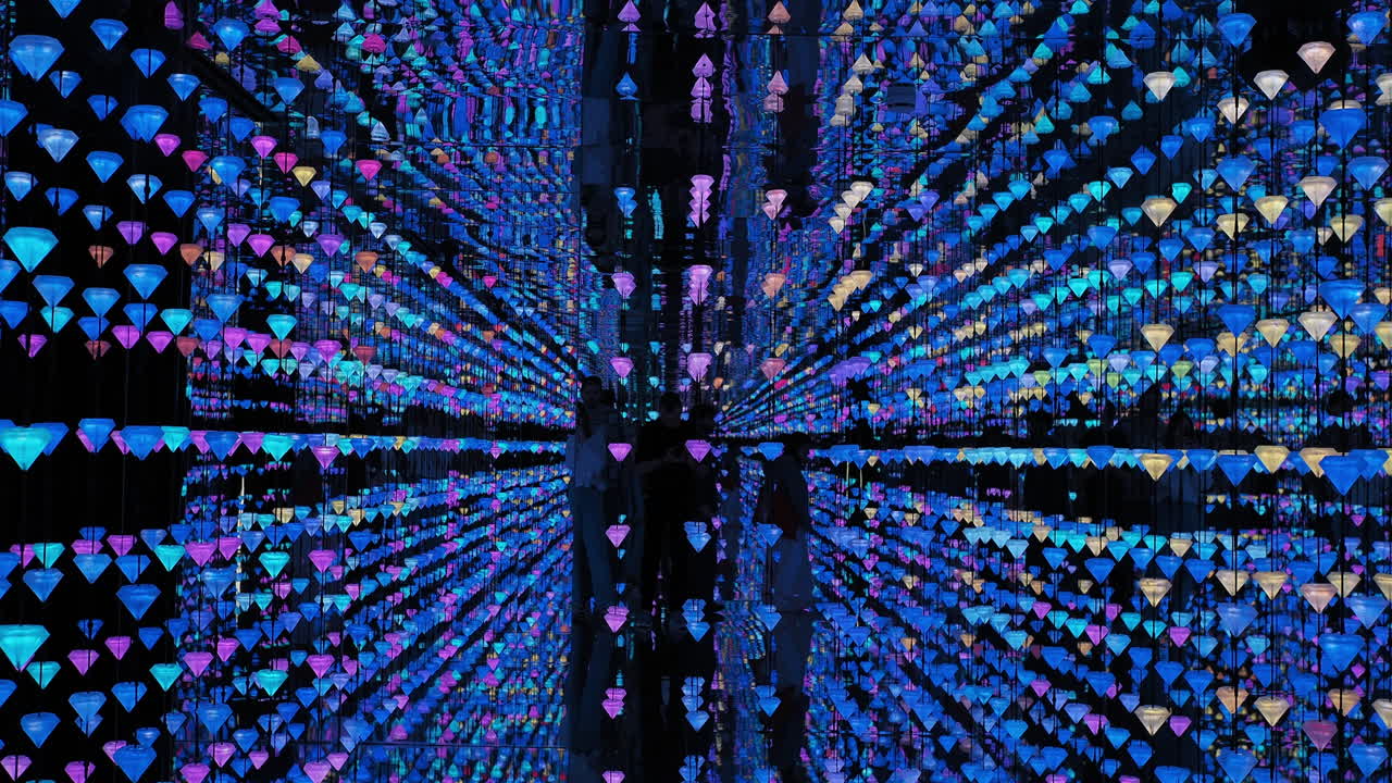 Immersive Light Tunnel Installation: A Symphony of Sparkling Diamonds