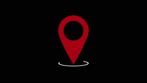 animación de puntero de ubicación gps de salto rojo en fondo negro
