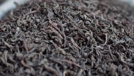 close-up of black tea leaves