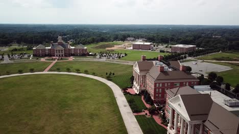 Aerial-of-Kannapolis-NC-in-Cabarrus-and-Rowan-Counties-of-North-Carolina-in-4K