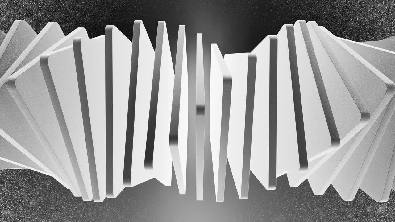 Monokrom abstrakt animation af bevægelige geometriske former