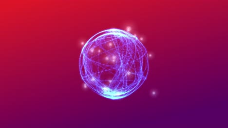 bola de energía pulsante sobre fondo rojo