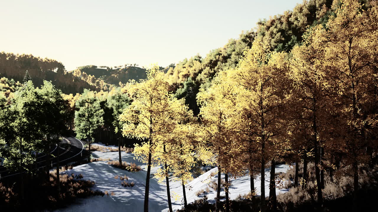 ⁇ 빛 아래 빛나는 산의 멋진 전망