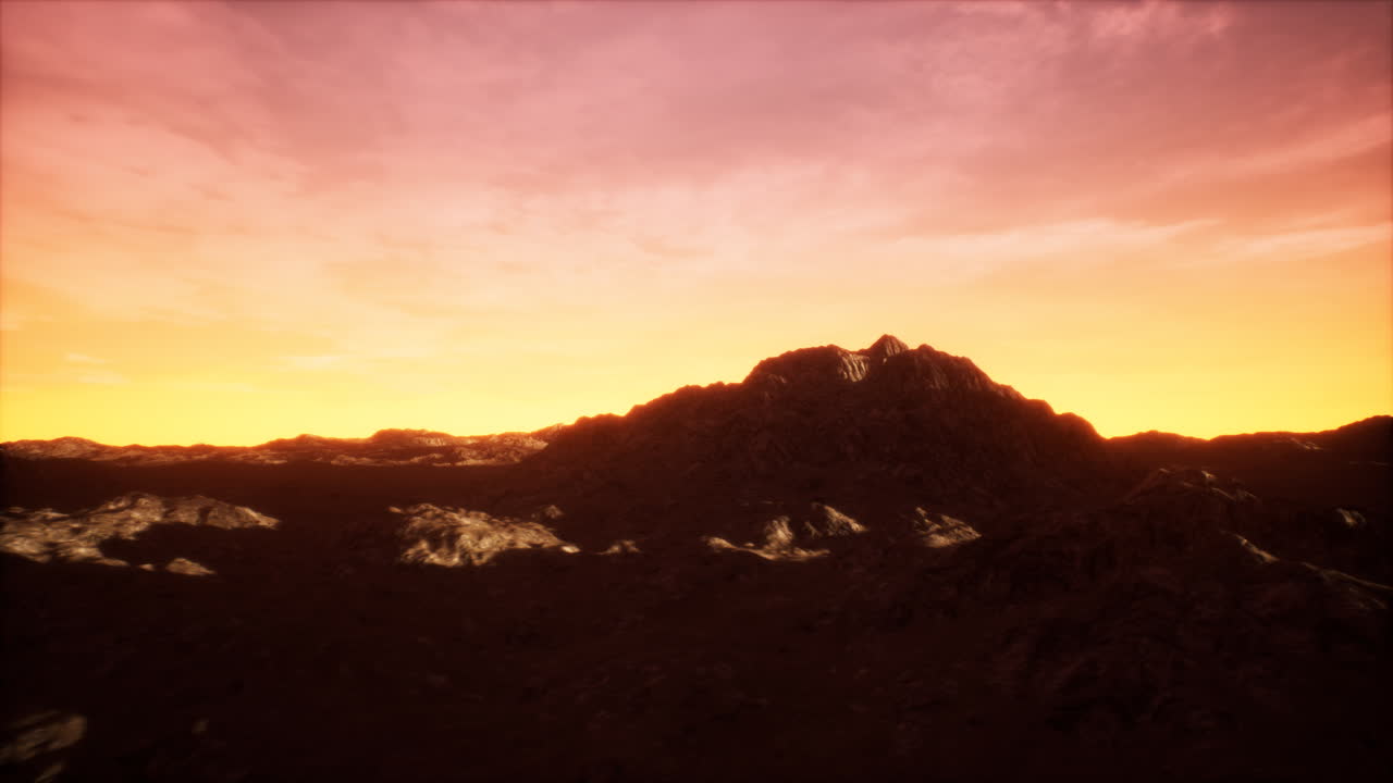 바위 계곡에서 해가 지는 것