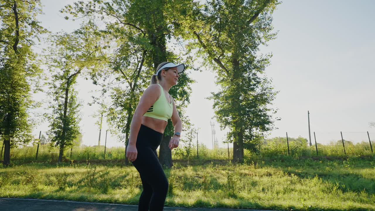 mujer patinando en un parque