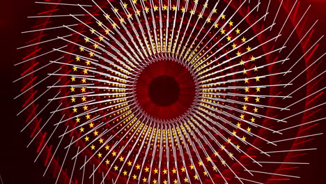 Abstract-red-moving-Background-in-Loop,-futuristic-circular-tunnel-style,-for-stage-design,-visual-projection-mapping,-music-video,-TV-show,-editors-and-VJs-for-led-screens-or-fashion-show