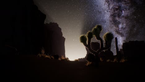 la vía láctea sobre el desierto de utah, ee.uu.