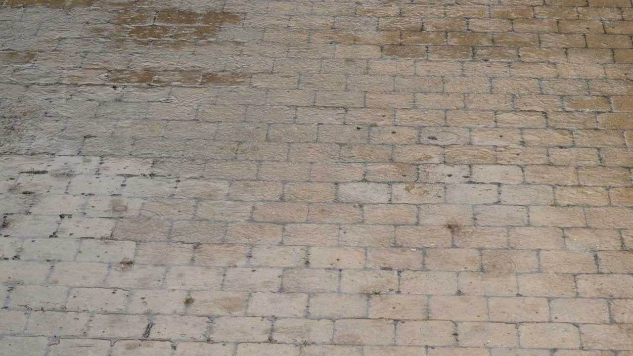 Wet Stone Pavement After Rain