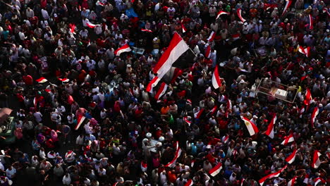 overhead view of protestors in cairo egypt 8