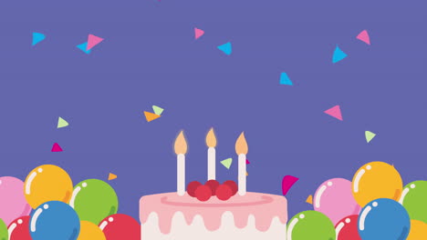 feliz cumpleaños globos de helio animación