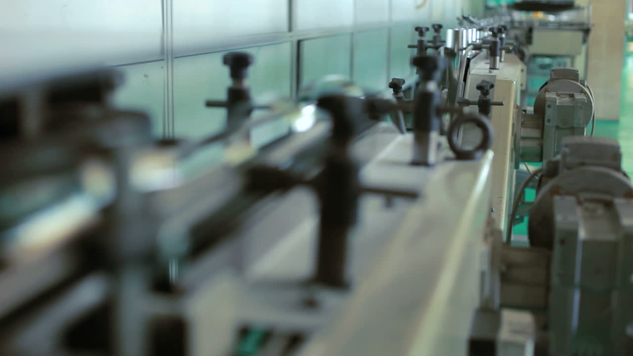 Factory manufacturing line. Production factory conveyor belt