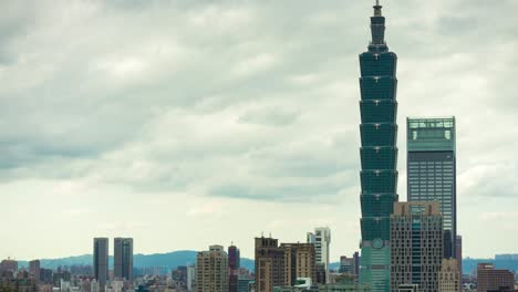 cloudy day taipei cityscape center famous tower view point panorama 4k time lapse taiwan