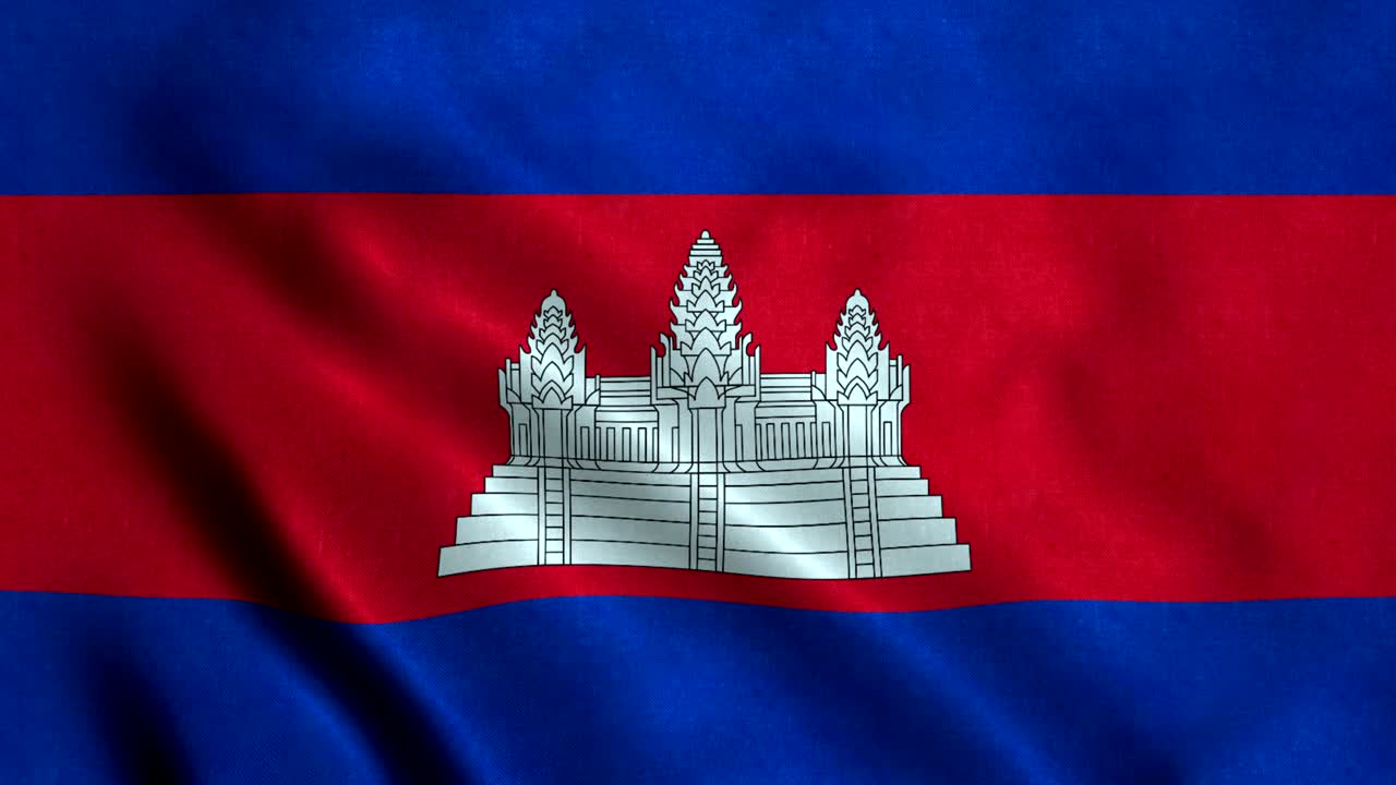 bandera de camboya con un bucle sin costuras de 4k