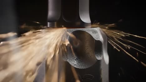 industrial metal machining with sparks