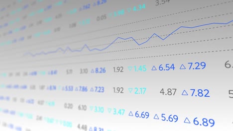 animation of stock exchange display board with graphs and numbers changing