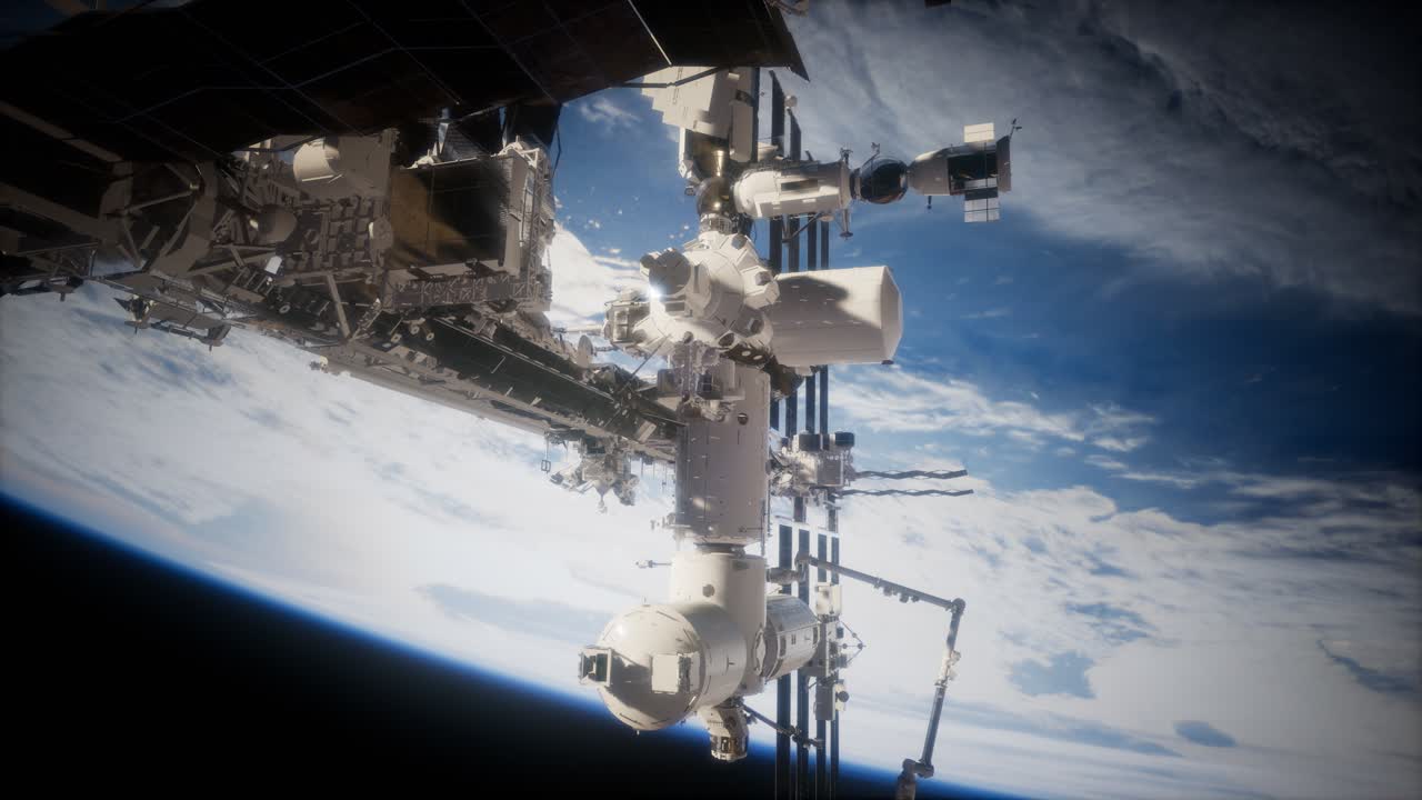 la tierra y la estación espacial iss