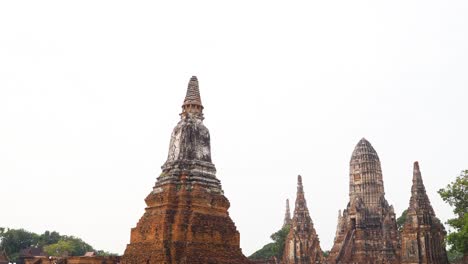 ancient temple structures in ayutthaya, thailand