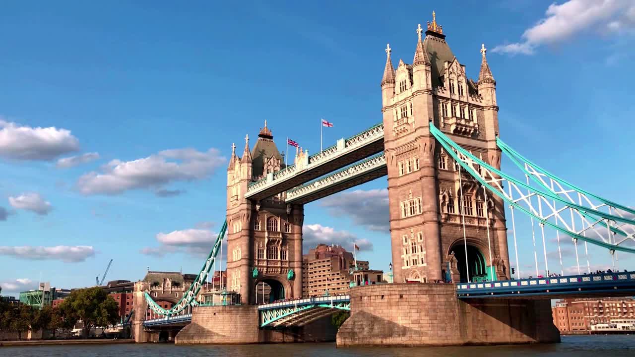 London skyline with Tower Bridge spanning the River Thames