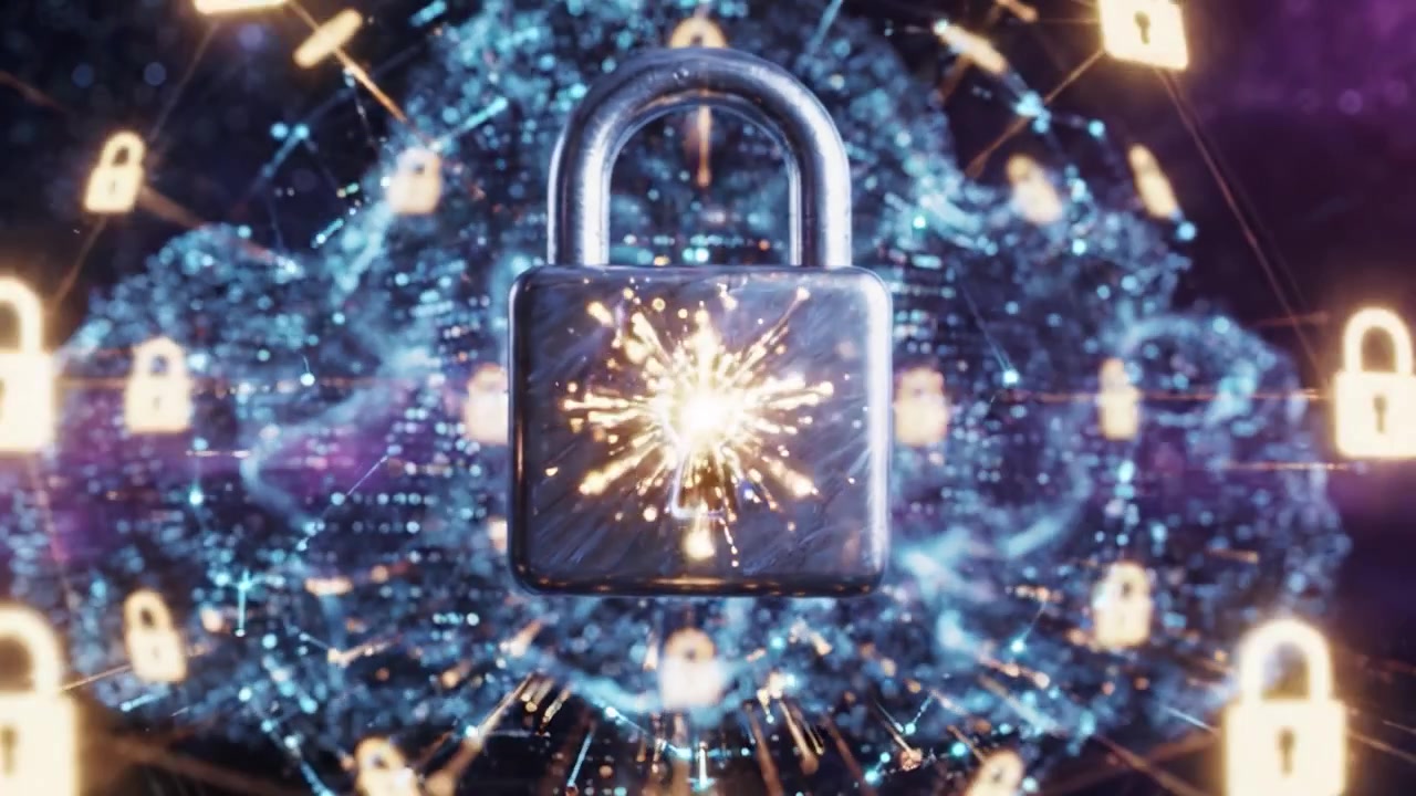 A Visual Journey Through Data Security: An Exploration of Encrypted Information in a Vibrant Cloud and Global Network of Safeguarded Connections
