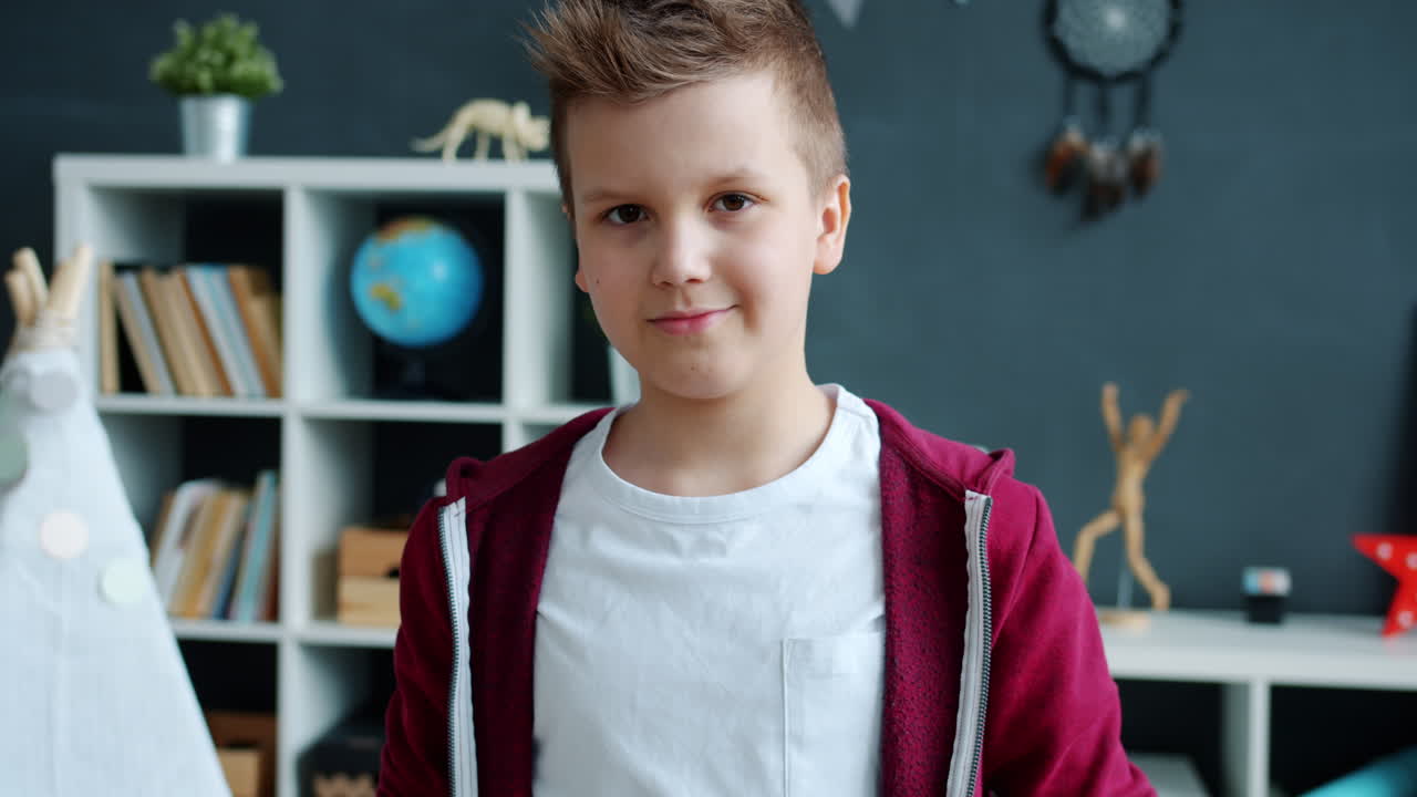 Portrait of a Boy in a Cozy Room