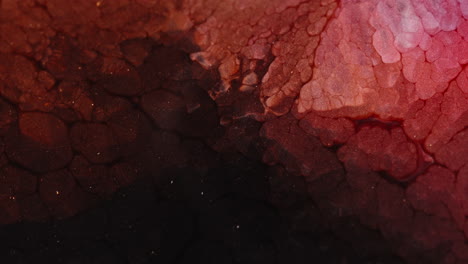 abstract alcohol ink art in red, brown and black