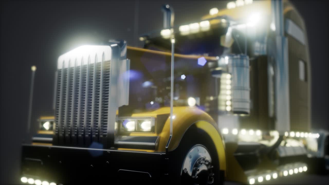 스튜디오에서 밝은 미국 트럭 트랙